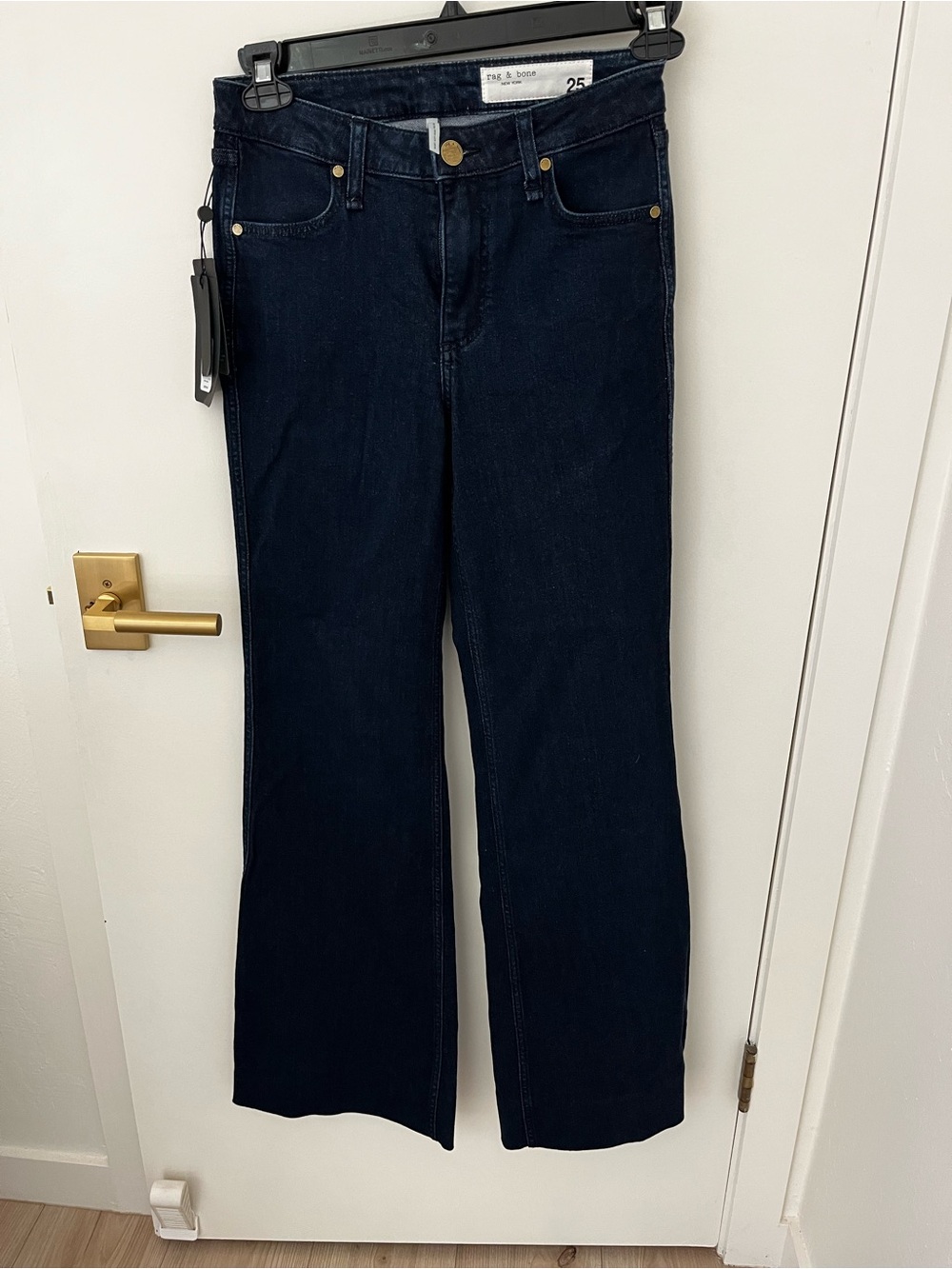 rag & bone Deep Indigo Wide Leg Jeans